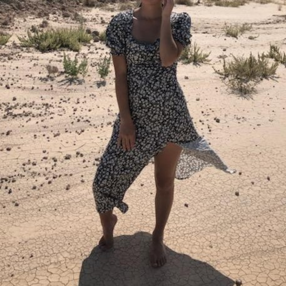 Black midi dress